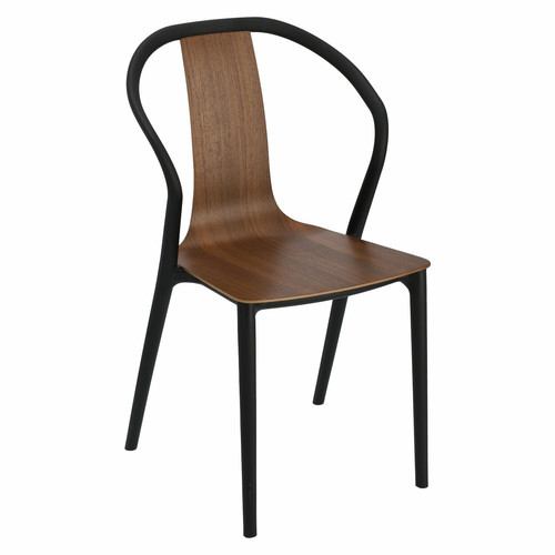 Chair Bella, black/walnut