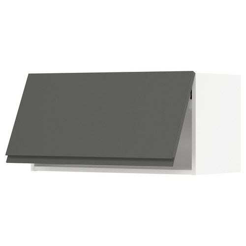 METOD Wall cabinet horizontal, white/Voxtorp dark grey, 80x40 cm