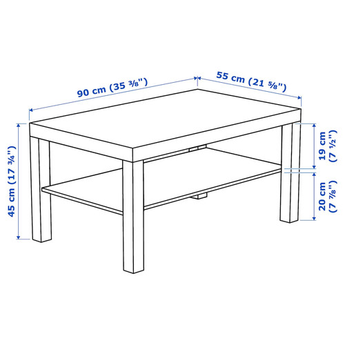 LACK  Coffee table, white stained oak effect, 90x55 cm