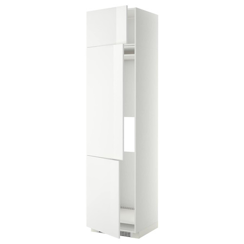 METOD High cab f fridge/freezer w 3 doors, white/Ringhult white, 60x60x240 cm