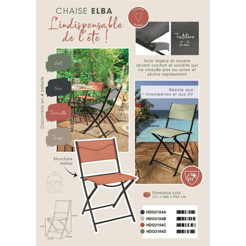 Folding Chair Elba, terracotta