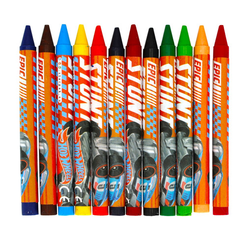 Starpak Wax Crayons 12 Colours Hot Wheels