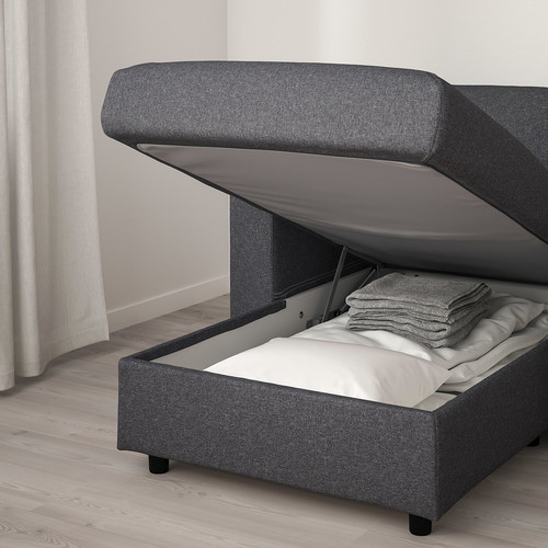 VIMLE 4-seat sofa with chaise longue, Gunnared medium grey