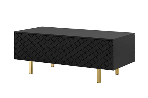 Coffee Table with Storage Scalia II 120, matt black, gold legs