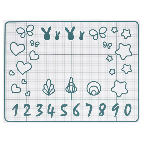 BAKTRADITION Baking mat, white, turquoise, 61x46 cm
