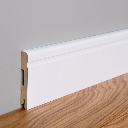 MDF Skirting Board Foge LB2 16 x 100 x 2000 mm, semi-matt white