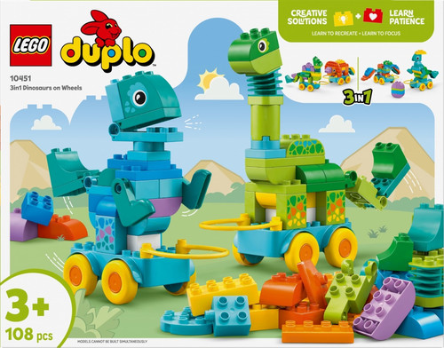 LEGO DUPLO 3in1 Dinosaurs on Wheels 2+