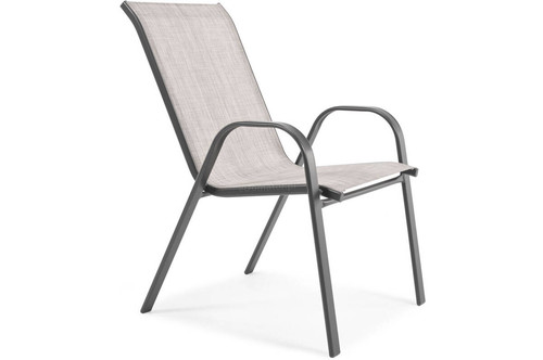 Garden Furniture Set PORTO with Table 150x90 cm & 6 Chairs, grey-black
