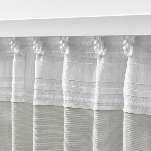 GINSTMOTT Curtains, 1 pair, white/with heading tape, 145x300 cm