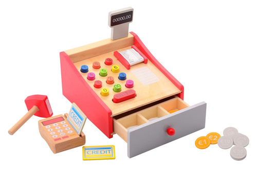Joueco Wooden Cash Register with Scanner 3+