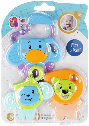 Bam Bam Rattle Saari 4in1, assorted colours, 4m+