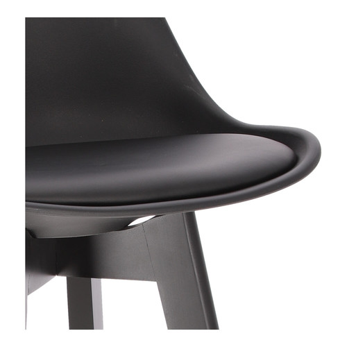Bar Stool Norden, wood black high PP, black