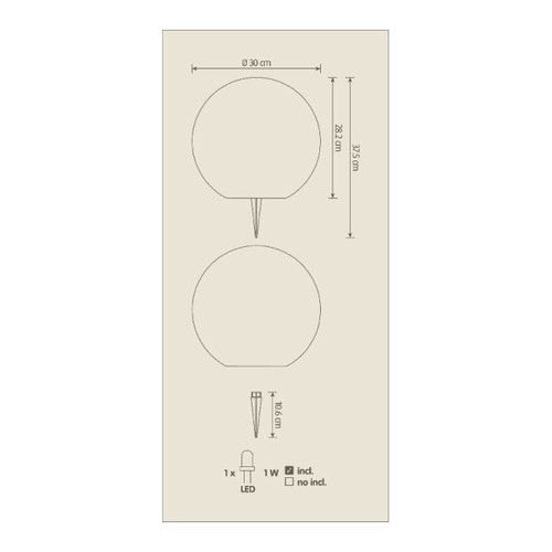 Solar Lamp Hansboro RGB 30 cm, white