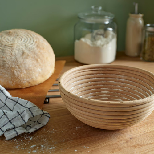 BANDSLÄTTING Proofing/bread basket, rattan, 22 cm