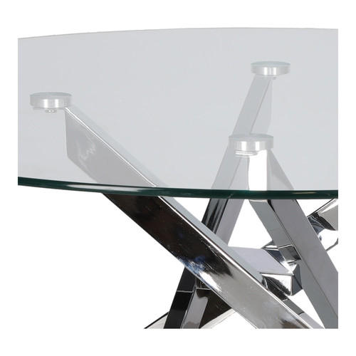 Coffee Table Amber 90cm, transparent/chrome