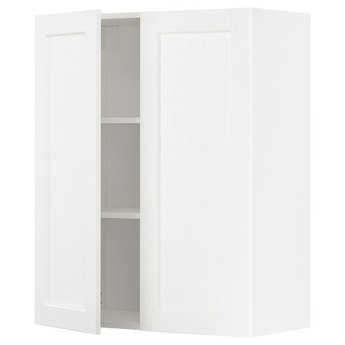 METOD Wall cabinet with shelves/2 doors, white Enköping/white wood effect, 80x100 cm