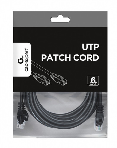 Gembird Patch Cord Cat.6 UTP 5m black