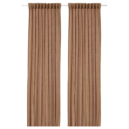 DYTÅG Curtains, 1 pair, dark beige, 145x300 cm