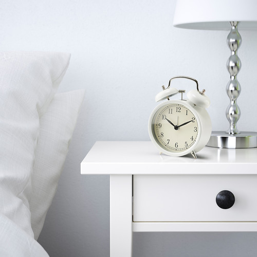 DEKAD Alarm clock, low-voltage/white, 10 cm