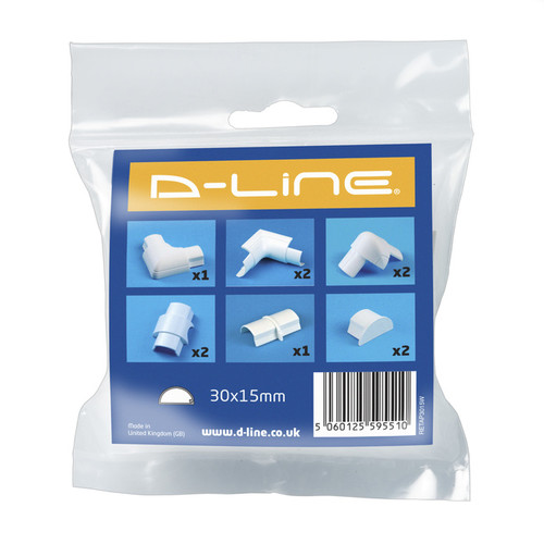 Connection Strip Accessories D-line, 30x15 mm, white, 10-pack