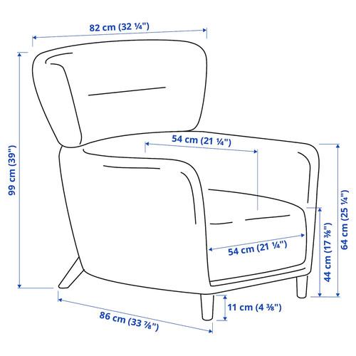 OSKARSHAMN Wing chair with footstool, Tibbleby beige/grey