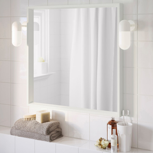NISSEDAL Mirror, white, 65x65 cm