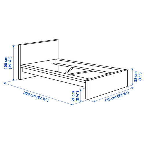 MALM Bed frame with mattress, white/Vesteröy medium firm, 120x200 cm