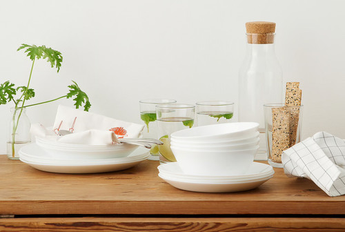 OFTAST Deep plate/bowl, white, 20 cm