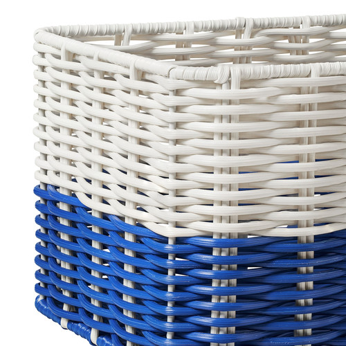 DJURTRÄNARE Basket, white/blue, 18x25x14 cm