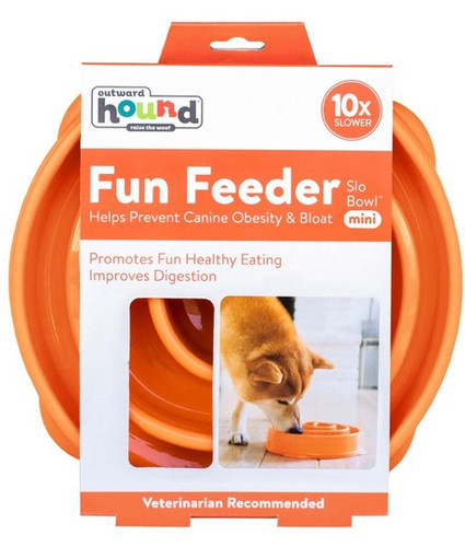 Outward Hound Fun Feeder Dog Bowl Mini, orange