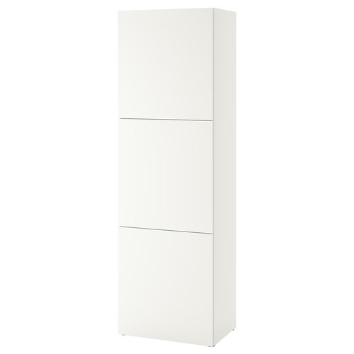 BESTÅ Shelf unit with doors, white Lappviken/white, 60x42x193 cm