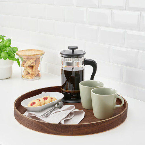 OMBONAD Tray, walnut, 42 cm