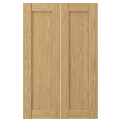 FORSBACKA 2-p door f corner base cabinet set, oak, 25x80 cm