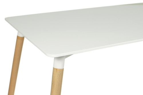 Modern Dining Table 120x80, white/wooden legs