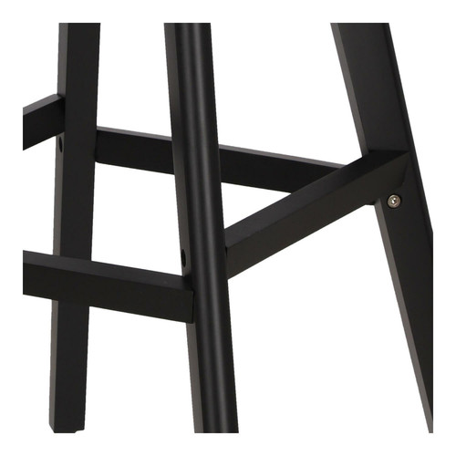 Bar Stool Norden, wood black high PP, grey