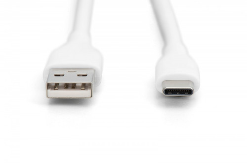 DIGITUS USB-C silicone connection cable, 0.5m, white
