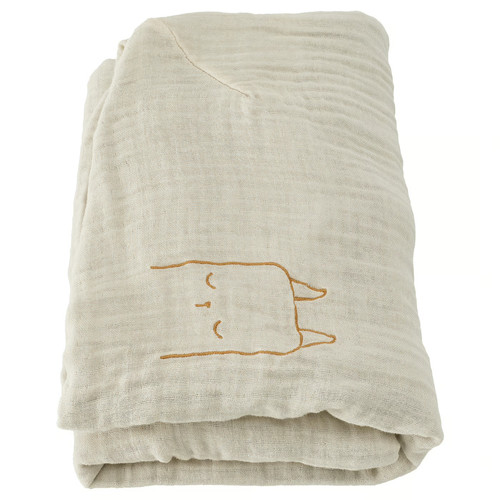 VÄDRA Cover for babycare mat, beige/blue, 48x74 cm
