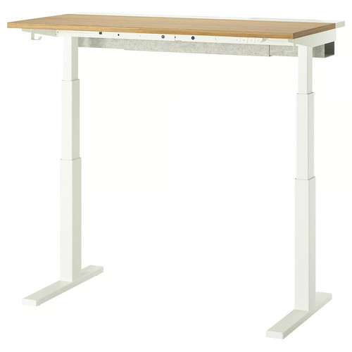 MITTZON Desk sit/stand, electric oak veneer/white, 120x60 cm