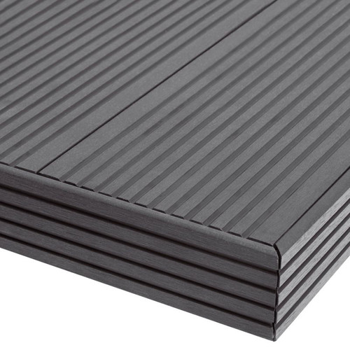 Composite Deck Finishing Profile GoodHome Neva 0.8 x 5.2 x 220 cm, anthracite