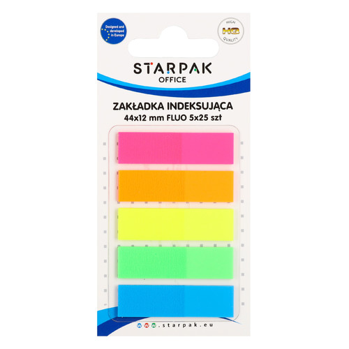 Removable Self-stick Notes Fluo 12x44mm, 5x 25pcs