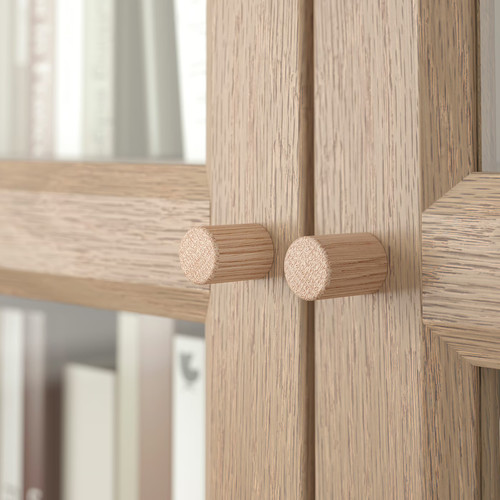 OXBERG Glass door, oak effect, 40x192 cm