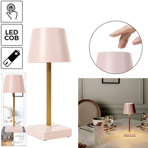 Table Bedside Lamp Blanca LED, touch control, pink