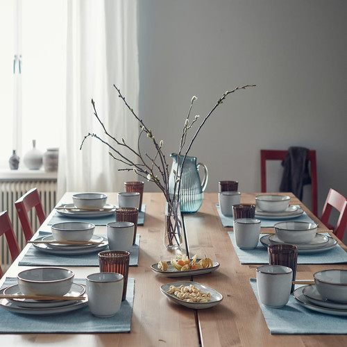 GLADELIG Plate, grey, 25 cm