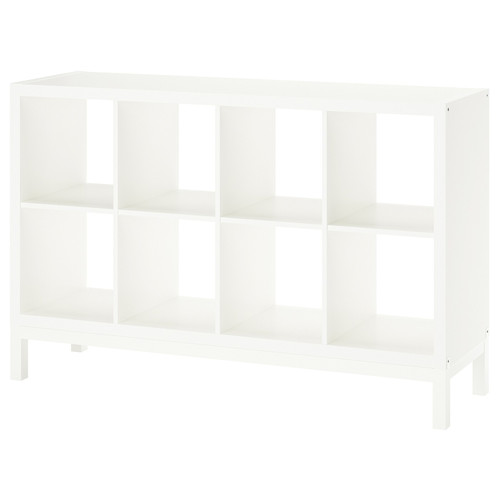 KALLAX Shelving unit with underframe, white/white, 147x94 cm