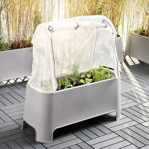 ASPAREN Plant set, outdoor grey/transparent white, 89x38x91 cm