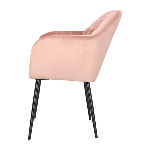 Upholstered Chair Emilia Velvet, dusty rose/black