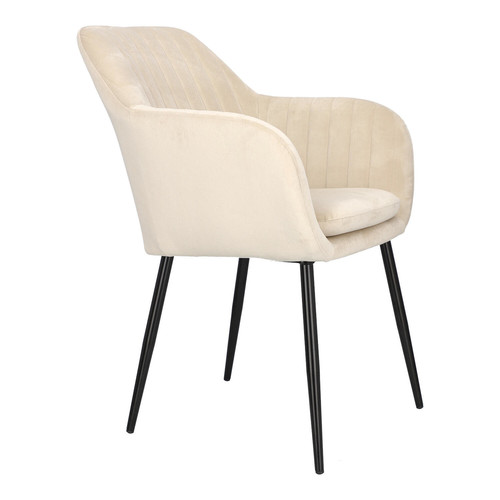 Upholstered Chair Emilia Velvet, sand/black