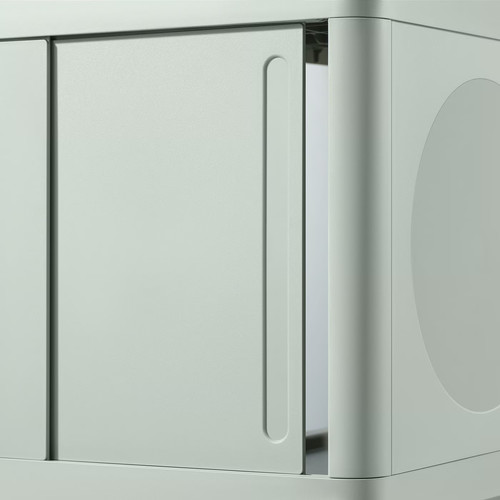 IVÖSJÖN Wash-basin base cabinet, with sliding doors/green, 50x33x57 cm