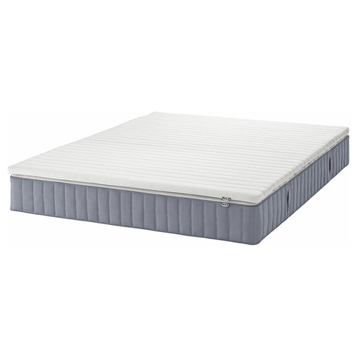 VALEVÅG Mattress and mattress pad, firm light blue/Nisseholm white, 160x200 cm