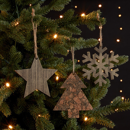 Christmas Hanging Decoration Star, wood, brown